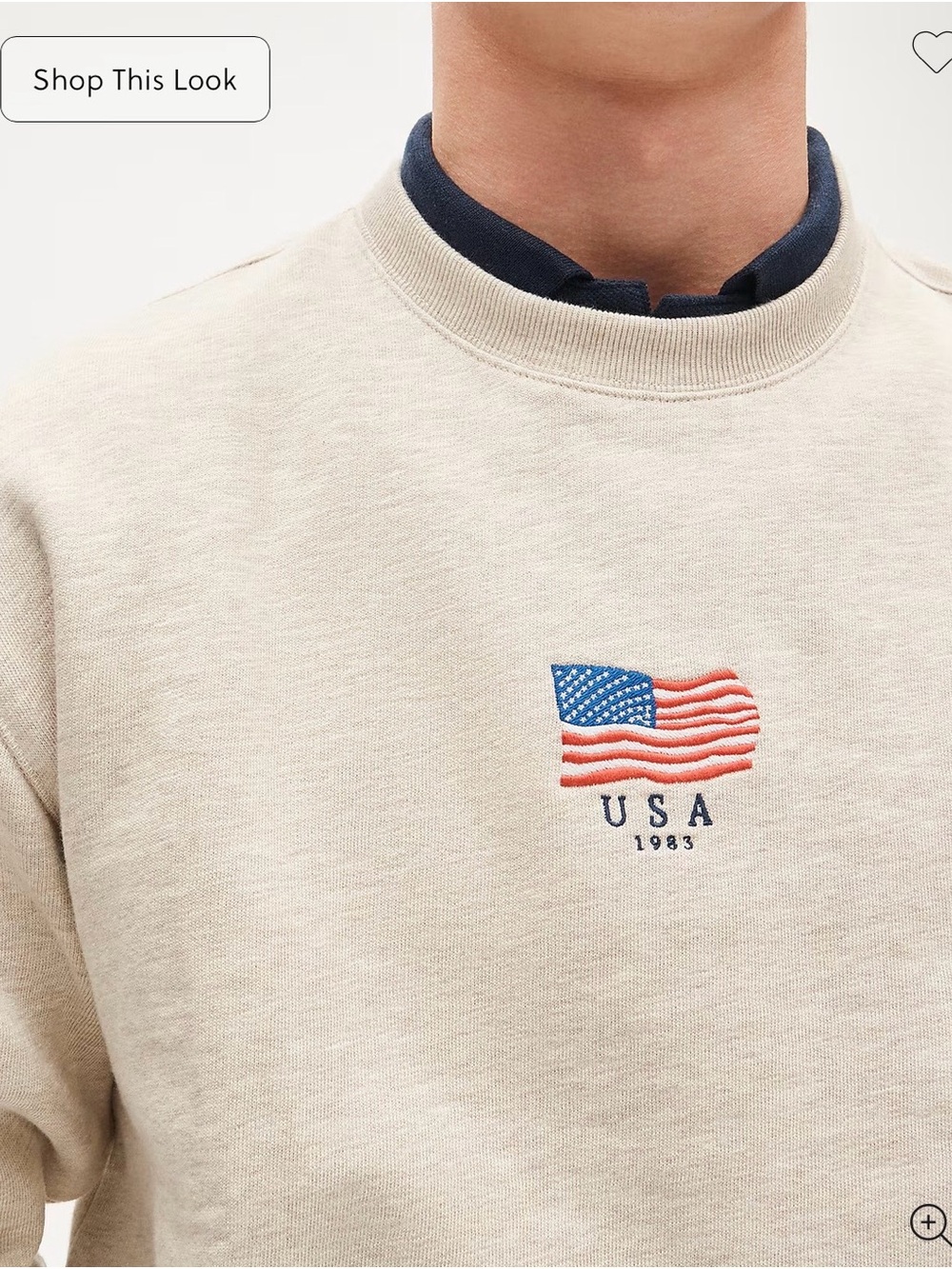 NWT J. Crew '83 fleece sweatshirt with flag embroidery